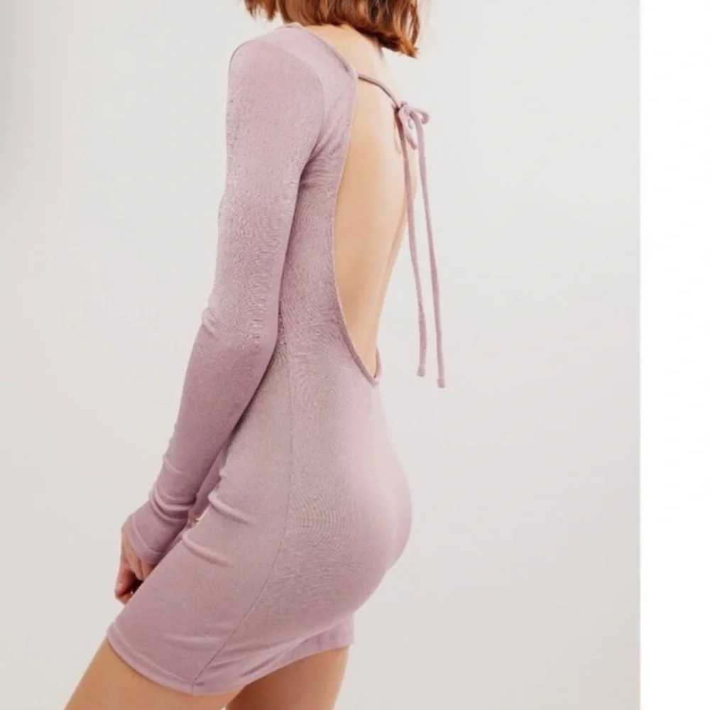 Intimately Free People Body Con Open Back Long Sleeve Dress - Picture 2 of 11